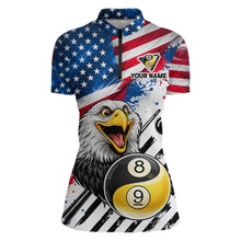 Load image into Gallery viewer, Splatter US Flag Yin And Yang 8 Ball &amp; 9 Ball Women Billiard Shirt Custom Eagle Freedom Billiard Appeal NYN2767