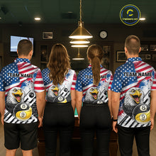 Load image into Gallery viewer, Splatter US Flag Yin And Yang 8 Ball &amp; 9 Ball Women Billiard Shirt Custom Eagle Freedom Billiard Appeal NYN2767