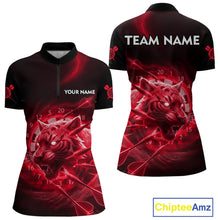 Load image into Gallery viewer, Custom Red Fantasy Tiger Storm Dart Arrow Darts Quarter-Zip Shirt For Women Dart Team Jerseys NYN1822