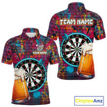 Load image into Gallery viewer, Custom Beers &amp; Dartboard Graffiti Funny Darts Polo Shirt For Men Colorful Dart Jerseys NYN1864