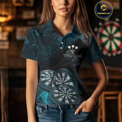 Triple Dartboards Grunge Darts Shirt For Men Custom Name For Players | Opt1 - Turquoise NYN0685