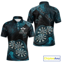 Load image into Gallery viewer, Triple Dartboards Grunge Darts Shirt For Men Custom Name For Players | Opt1 - Turquoise NYN0685