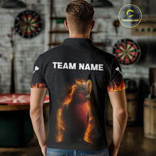Load image into Gallery viewer, Flaming Cockatoo Dartboard Men's Dart Shirt - Custom Team Name For Darts Jersey NYN0450