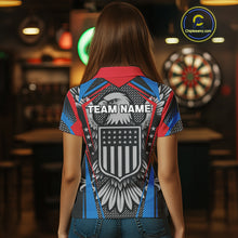 Load image into Gallery viewer, US Flag Eagle Multi Color Women's Dart Shirt - Custom Team Name For Darts Jersey NYN0452