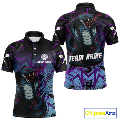 Fierce Cobra Multi Color Grunge Men's Dart Shirt - Custom Name For Darts Jersey NYN0456