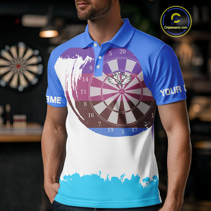 Colorful Grunge Dartboard Custom Polo Shirt For Men - Darts Team Jersey NYN0710