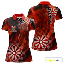Load image into Gallery viewer, Dragon &amp; Dartboard Custom Darts Polo Shirt For Women - Personalized Name &amp; Team NYN0722