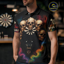 Load image into Gallery viewer, Custom Wolf Skulls Men&#39;s Polo Dart Shirt Colorful Smoke Dart Outfits Jerseys For Darters NYN1323
