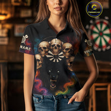 Load image into Gallery viewer, Custom Wolf Skulls Women&#39;s Polo Dart Shirt Colorful Smoke Dart Outfits Jerseys For Darters NYN1323