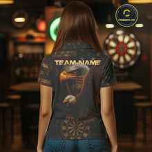Load image into Gallery viewer, Custom Eagle Grunge Dartboard Polo Dart Shirt For Women US Flag Patriotic Dart Jersey NYN1332