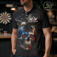 Load image into Gallery viewer, Custom Smoke Skull Eagle Patriotic Dart Shirt For Men US Flag Polo Dart Team Jersey NYN1336