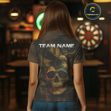 Load image into Gallery viewer, Custom Skull Eagle Grunge Polo Dart Shirt For Women Retro Patriotic Dart Jerseys NYN1337