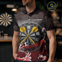 Load image into Gallery viewer, Scarlet Ocean With Golden Arrows - Men's Darts Team Shirt - Custom Name For Players NYN0492