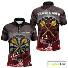 Load image into Gallery viewer, Scarlet Ocean With Golden Arrows - Men's Darts Team Shirt - Custom Name For Players NYN0492
