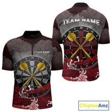 Load image into Gallery viewer, Scarlet Ocean With Golden Arrows - Men's Darts Team Shirt - Custom Name For Players NYN0492
