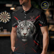 Load image into Gallery viewer, Custom Black-Red Tiger Dartboard Dart Polo Shirt For Men Outfits Tiger Dart Jersey NYN1362