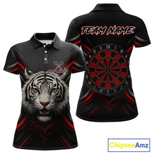Load image into Gallery viewer, Custom Black-Red Tiger Dartboard Dart Polo Shirt For Women Outfits Tiger Dart Jersey NYN1362