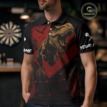 Load image into Gallery viewer, It&#39;s In My DNA Custom Red Dinosaur Dart Polo Shirt For Men US Flag Dart Jerseys NYN1365