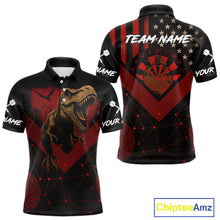 Load image into Gallery viewer, It&#39;s In My DNA Custom Red Dinosaur Dart Polo Shirt For Men US Flag Dart Jerseys NYN1365