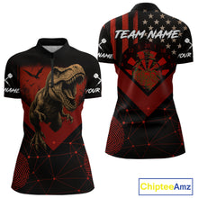 Load image into Gallery viewer, It&#39;s In My DNA Custom Red Dinosaur Dart 1/4-Zip Shirt For Women US Flag Dart Jerseys NYN1365