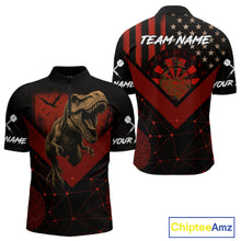 Load image into Gallery viewer, It&#39;s In My DNA Custom Red Dinosaur Dart 1/4-Zip Shirt For Men US Flag Dart Jerseys NYN1365