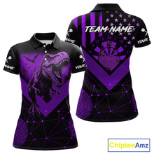 Load image into Gallery viewer, It&#39;s In My DNA Custom Purple Grunge Dart Polo Shirt For Women US Flag Dart Jerseys NYN1367
