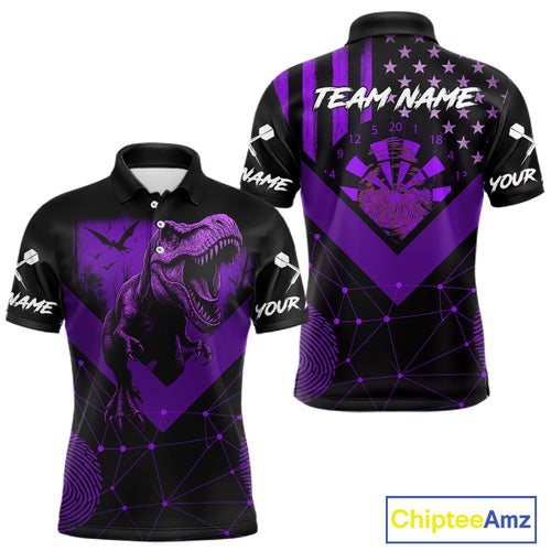 It's In My DNA Custom Purple Grunge Dart Polo Shirt For Men US Flag Dart Jerseys NYN1367