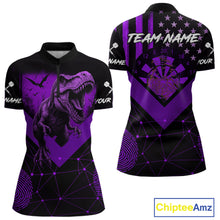 Load image into Gallery viewer, It&#39;s In My DNA Custom Purple Grunge Dart 1/4-Zip Shirt For Women US Flag Dart Jerseys NYN1367