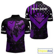 Load image into Gallery viewer, It&#39;s In My DNA Custom Purple Grunge Dart 1/4-Zip Shirt For Men US Flag Dart Jerseys NYN1367