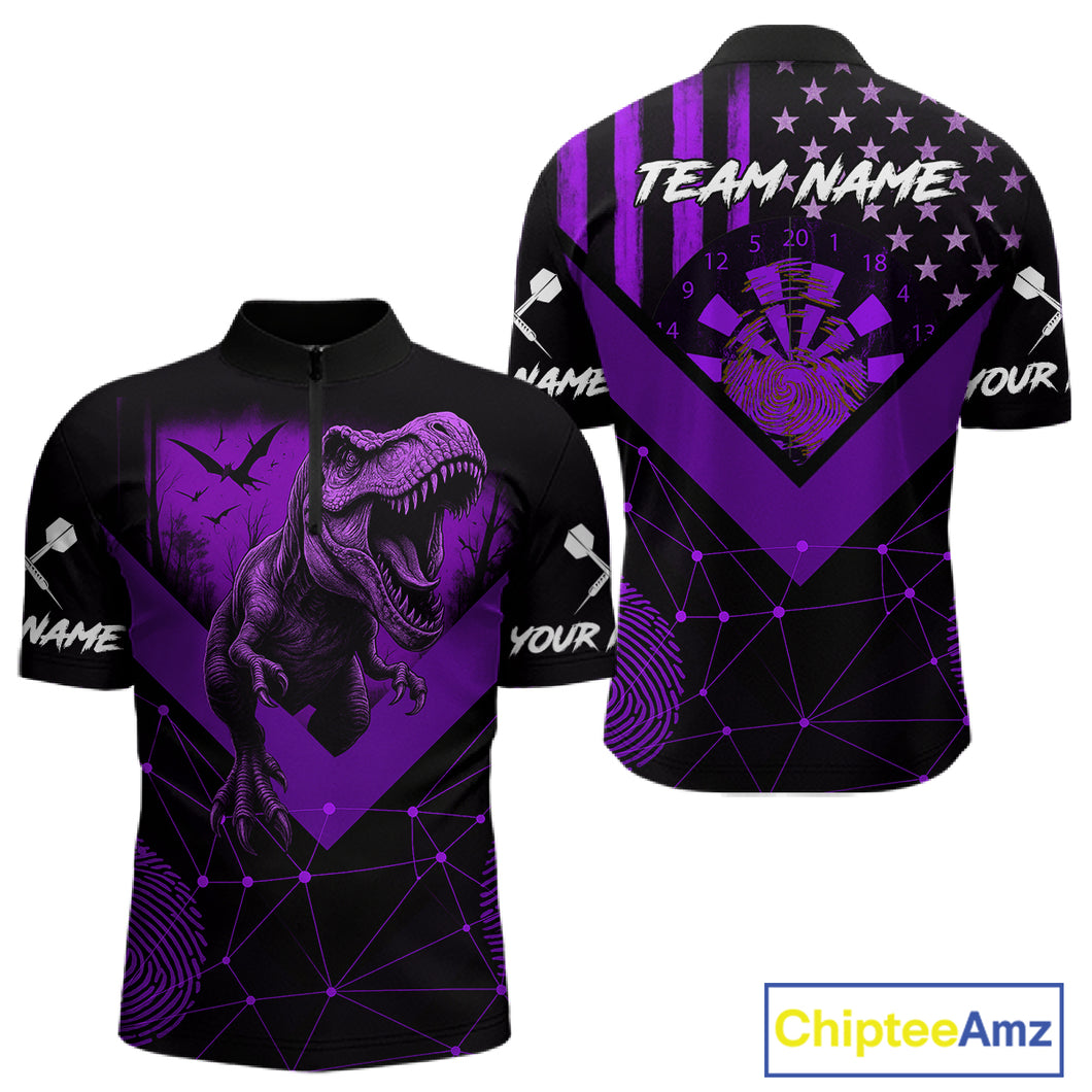 It's In My DNA Custom Purple Grunge Dart 1/4-Zip Shirt For Men US Flag Dart Jerseys NYN1367