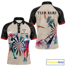 Load image into Gallery viewer, Human Play Darts Custom Colorful Darts Polo Shirt For Men - Darts Team Jersey NYN0729