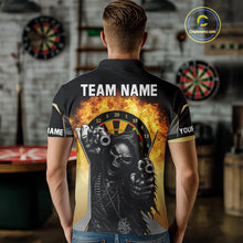 Load image into Gallery viewer, Skeleton &amp; Flame Dartboard Custom Darts Polo Shirt For Men - Darts Team Jersey NYN0731