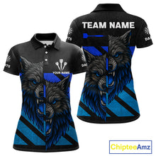 Load image into Gallery viewer, Personalized Azure Wolf &amp; Arrow Men's Darts Shirt - Custom Name For Darts Jersey NYN0517