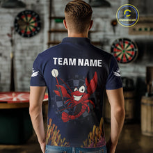 Load image into Gallery viewer, Maroon Lobster &amp; Dartboard In The Ocean Men's Darts Shirt - Custom Name For Players NYN0523