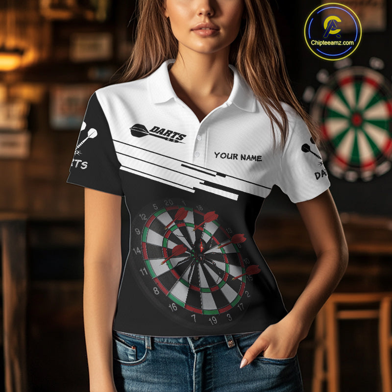 Red Dart Arrows & Black Spider Darts Shirt For Women - Custom Dart Player Uniform NYN0525