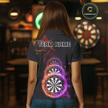 Load image into Gallery viewer, Custom Orange &amp; Purple Lightning Dartboards Dart Shirt For Women, Colorful Dart Jersey NYN1043