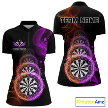 Load image into Gallery viewer, Custom Orange &amp; Purple Lightning Dartboards Dart Shirt For Women, Colorful Dart Jersey NYN1043
