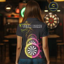 Load image into Gallery viewer, Custom Pink &amp; Yellow Lightning Dartboards Dart Shirt For Women, Colorful Dart Jersey NYN1044
