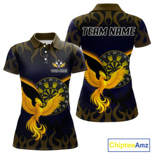 Load image into Gallery viewer, Custom Yellow Flames Phoenix Dartboards Darts Shirt For Women Outfits Phoenix Dart Jersey NYN1045