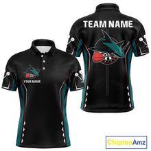 Load image into Gallery viewer, Azure Shark Holding Dart Arrow Darts Shirt For Men - Custom Dart Player Jersey NYN0538