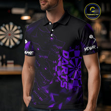 Load image into Gallery viewer, Custom Black And Purple Wolf Dartboard Dart Jersey For Men Outfits Dart Team Jerseys NYN1399