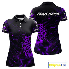 Load image into Gallery viewer, Custom Black And Purple Wolf Dartboard Dart Jersey For Women Outfits Dart Team Jerseys NYN1399