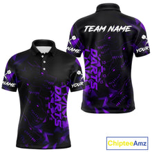 Load image into Gallery viewer, Custom Black And Purple Wolf Dartboard Dart Jersey For Men Outfits Dart Team Jerseys NYN1399