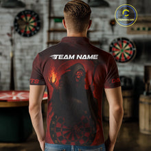 Load image into Gallery viewer, Custom Red Flames Skeleton Dartboard Dart Shirt For Men Dart Tournament Jerseys NYN1409