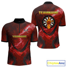 Load image into Gallery viewer, Lightning Red Flame Hand &amp; Darts Men's Darts Shirt - Custom Name For Players NYN0543