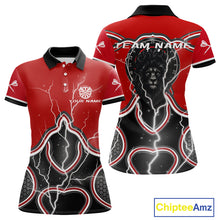 Load image into Gallery viewer, Lightning Dark Lion Dartboard Red Darts Shirt For Women - Custom Name For Players NYN0544