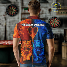 Load image into Gallery viewer, Water-Flame Tiger Dart Arrow Men's Darts Polo Shirt - Custom Name For Darts Jersey NYN0757