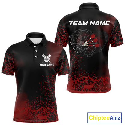 Red Arrows & Dartboard Men's Darts Polo Shirt - Custom Name For Darts Jersey NYN0759