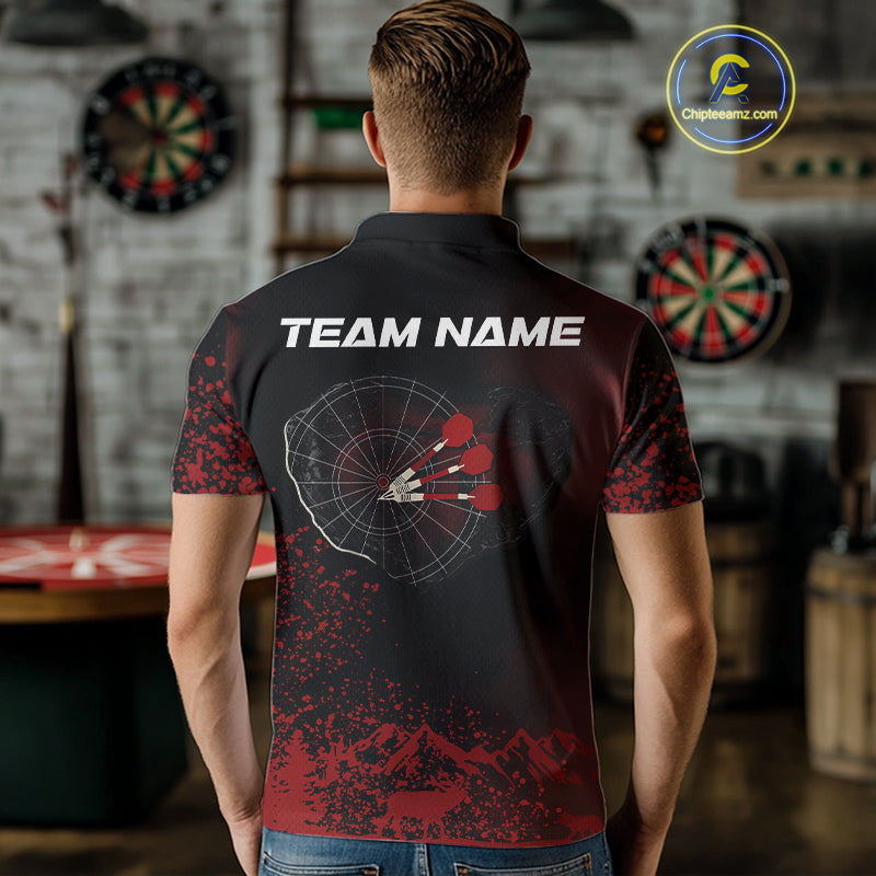 Red Arrows & Dartboard Men's Darts Polo Shirt - Custom Name For Darts Jersey NYN0759