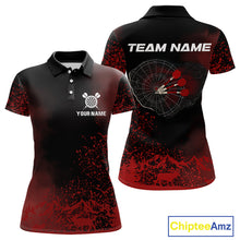 Load image into Gallery viewer, Red Arrows &amp; Dartboard Women's Darts Polo Shirt - Custom Name For Darts Jersey NYN0759